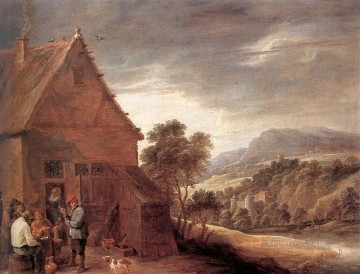 David Teniers the Younger Painting - Before The Inn David Teniers the Younger